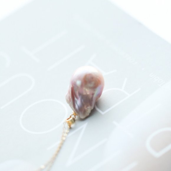 Gold Vermeil Natural Baroque Pearl Necklace Silver Genuine Pearl Pendant for Her - Picture 3 of 10